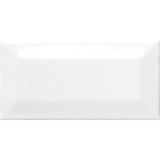 3-inch x 6-inch White Glossy Beveled Subway Tile