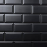 3-inch x 6-inch Black Matte Beveled Subway Tile