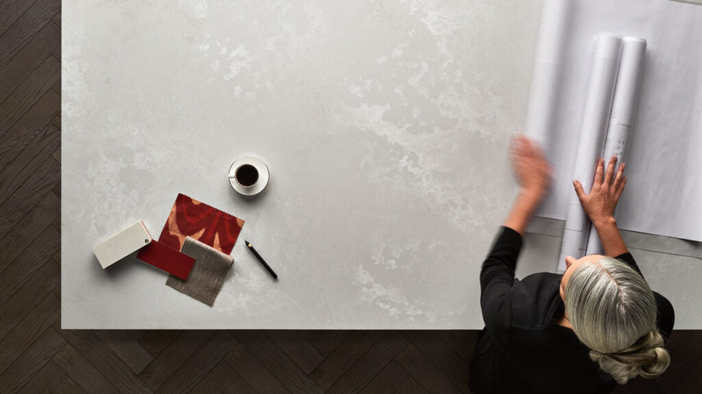Caesarstone 4011 Cloudburst Concrete Quartz Slab 65-Inch x 131-Inch (5 ...
