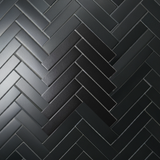 2''X8'' Black Matte Herringbone Porcelain Mosaics
