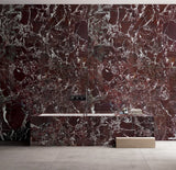 Sapphirus Stone Rosso Levanto Marble Slab 72x116 Inch – Polished or Honed Finish with Deep Red Color and White Veining for Luxury Interiors