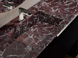 Sapphirus Stone Rosso Levanto Marble Slab 72x116 Inch – Polished or Honed Finish with Deep Red Color and White Veining for Luxury Interiors