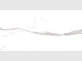 Bianco River polished porcelain tile in white and grey marble look, ideal for bathroom, floor, and backsplash use.