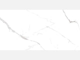 Bianco River polished porcelain tile in white and grey marble look, ideal for bathroom, floor, and backsplash use.