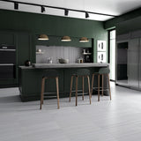 White Bianco Dolomite marble flooring with soft gray veining