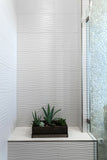 3D WHITE GLOSSY RECTIFIED PORCELAIN WALL TILE - SAPPHIRUSSTONE
