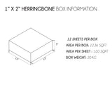 1-inch x 2-inch Ark Black Matte Herringbone Porcelain Mosaics