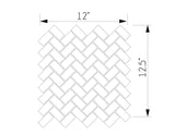 1-inch x 2-inch Ark Silver Matte Herringbone Porcelain Mosaics