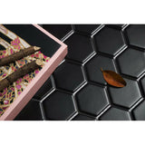 1'' BLACK MATT HEXAGONAL PORCELAIN MOSAIC - SAPPHIRUSSTONE