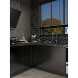 1'' BLACK MATT HEXAGONAL PORCELAIN MOSAIC - SAPPHIRUSSTONE