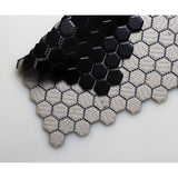 1'' BLACK MATT HEXAGONAL PORCELAIN MOSAIC - SAPPHIRUSSTONE