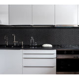 1'' BLACK MATT HEXAGONAL PORCELAIN MOSAIC - SAPPHIRUSSTONE