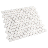 1'' WHITE MATT HEXAGONAL PORCELAIN MOSAIC - SAPPHIRUSSTONE