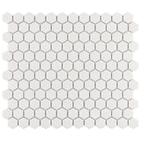 1'' WHITE MATT HEXAGONAL PORCELAIN MOSAIC - SAPPHIRUSSTONE