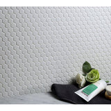 1'' WHITE MATT HEXAGONAL PORCELAIN MOSAIC - SAPPHIRUSSTONE
