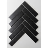 2''X8'' BLACK MATT HERRINGBONE PORCELAIN MOSAIC - SAPPHIRUSSTONE