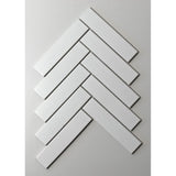 2''X8'' WHITE MATT HERRINGBONE PORCELAIN MOSAIC - SAPPHIRUSSTONE