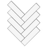2''X8'' WHITE MATT HERRINGBONE PORCELAIN MOSAIC - SAPPHIRUSSTONE