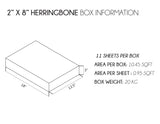 2''X8'' White Matte Herringbone Porcelain Mosaics