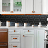 4'' BLACK MATT HEXAGONAL PORCELAIN MOSAIC - SAPPHIRUSSTONE