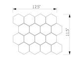 3-inch x 3-inch Statuario Matte Hexagon Porcelain Mosaics