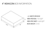 4-inch Black Matte Hexagon Porcelain Mosaics