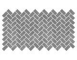 1-inch x 2-inch Ark Anthracite Matte Herringbone Porcelain Mosaics