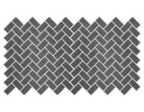 1-inch x 2-inch Ark Black Matte Herringbone Porcelain Mosaics