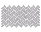 1-inch x 2-inch Ark Silver Matte Herringbone Porcelain Mosaics
