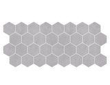 3-inch x 3-inch Ark Silver Matte Hexagon Porcelain Mosaics