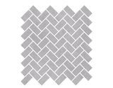 1-inch x 2-inch Ark Silver Matte Herringbone Porcelain Mosaics