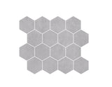 3-inch x 3-inch Ark Silver Matte Hexagon Porcelain Mosaics