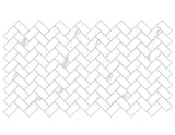 1-inch x 2-inch Bianco River Glossy Herringbone Porcelain Mosaics