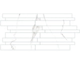 Bianco River Glossy Linear Strip Porcelain Mosaics