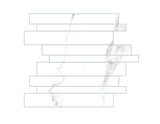 Bianco River Glossy Linear Strip Porcelain Mosaics