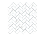 1-inch x 2-inch Bianco River Glossy Herringbone Porcelain Mosaics