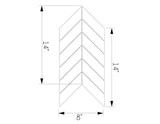 8-inch x 14-inch Urbanwood Dark Grey Matte Chevron Wood Look Porcelain Floor and Wall Mosaics