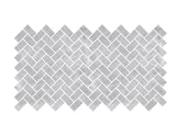 1-inch x 2-inch Pulpis Grey Glossy Herringbone Porcelain Mosaics