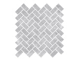 1-inch x 2-inch Pulpis Grey Glossy Herringbone Porcelain Mosaics