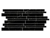 Sombra Black Glossy Linear Strip Porcelain Mosaics