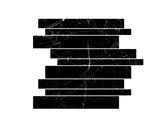 Sombra Black Glossy Linear Strip Porcelain Mosaics