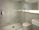 Bianco Ibiza Marble tile with soft gray veining on a white base from Sapphirus Stone Toronto. Perfect for modern walls, countertops, and bathrooms.