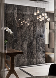 Polished Black Silk Marble tile with white veining from Sapphirus Stone in Toronto. Perfect for elegant walls, floors, and luxury design accents.