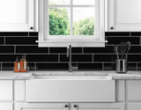4-inch x 16-inch Black Glossy Subway Tile