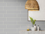 4-inch x 16-inch Grey Glossy Subway Tile